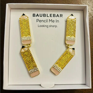 NEW BaubleBar pencil me in looking sharp gem detailed earrings